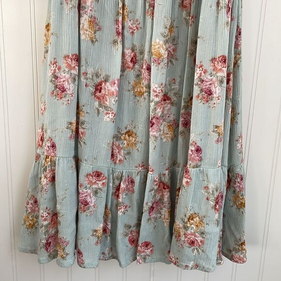 Becool Peasant Babydoll Smocked Mini Dress Puff Sleeves Spring Easter Floral S - Picture 4 of 16